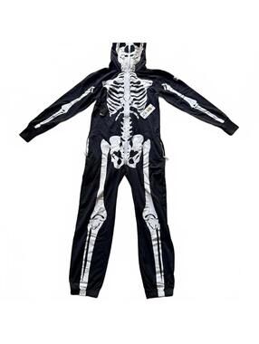 Tipsy Elves‎ Skeleton Onesie Adult Small Black White Halloween Costume NWT